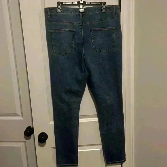 Venus NWOT Bling Mesh Holes Jeans Denim size 16 Y2K style - Picture 2 of 9